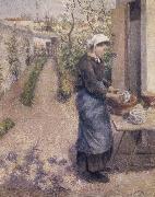 Camille Pissarro, Woman washing dishes